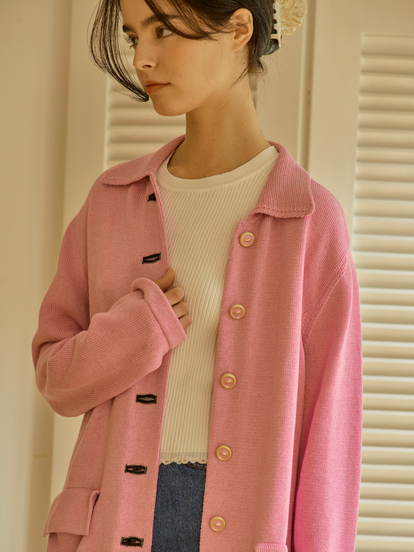 INES LONG CARDIGAN (LIMITED/PINK)